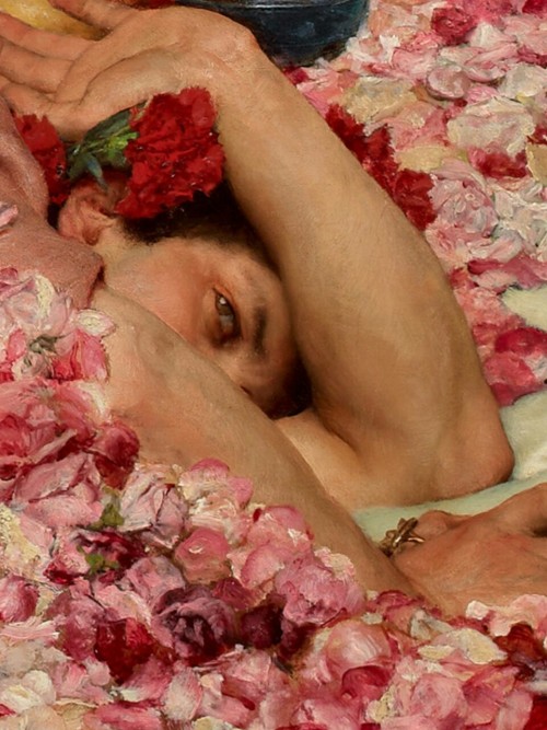 Details (#1) of the Characters of The Roses of Heliogabalus (1888), by Sir Lawrence Alma-Tadema. “H