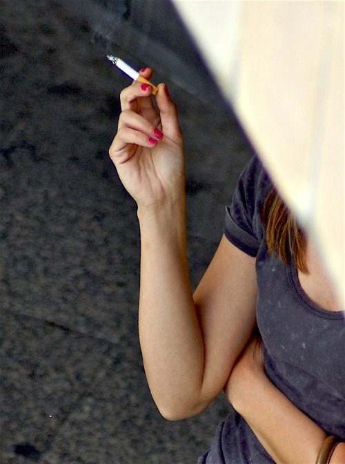 smokinghotties: At the train station… www.smoking-hotties.com