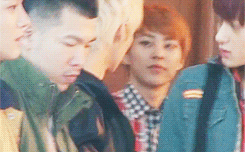 fyxiuhan:  xiumin says something to luhan which obviously gets him into a lot of