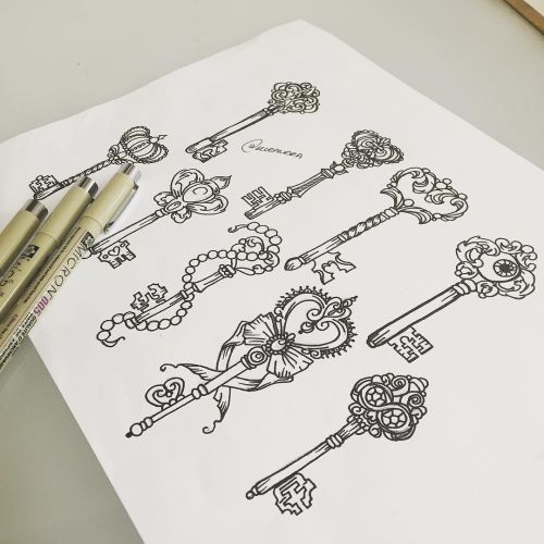 XXX Some keys I want to tattoo. Go to @blackfiligreetattoo photo