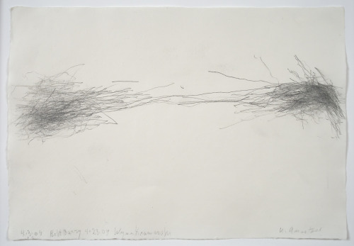 drawingideasandconcepts:   William Anastasi, Untitled (Subway Drawing), 2009 Graphite on paper, 8 x 