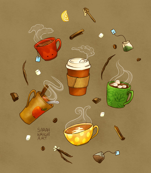 XXX eatsleepdraw:  Fall Drinks by Sarahwrightart photo