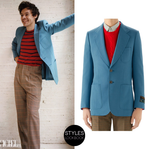 styleslookbook: In this shot for L’Officiel Hommes, Harry is wearing a Gucci solid wool-blend sport 