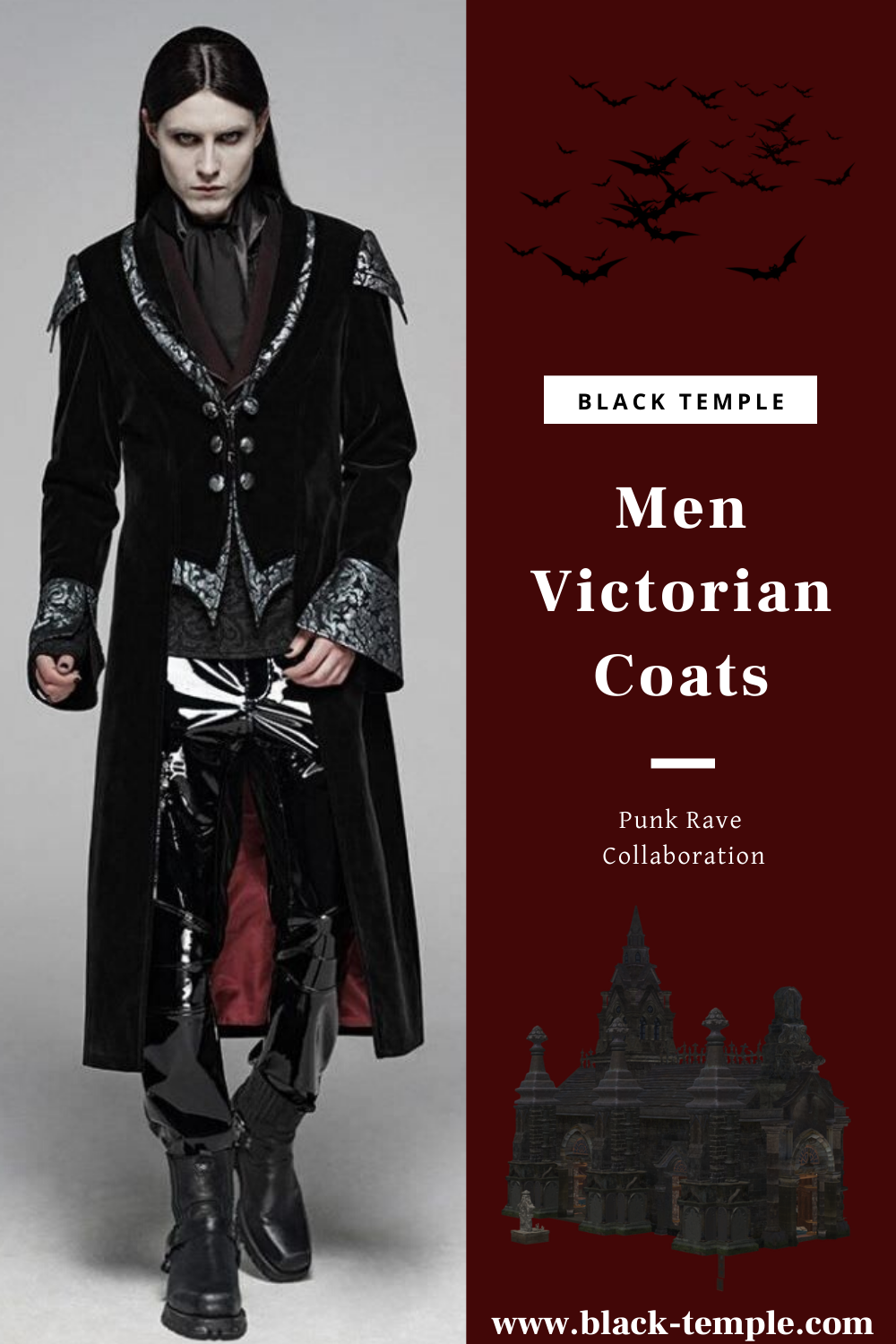 Black Temple — 🖤Rime Leaves Black Coat🖤 🧛‍♂️Victorian Goth