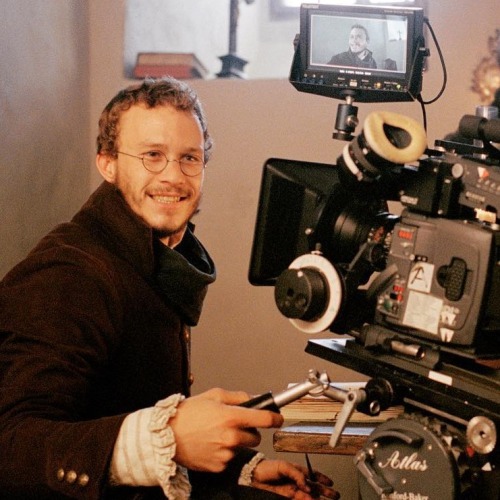 Heath Ledger on the set of “The Brothers Grimm” (2005).