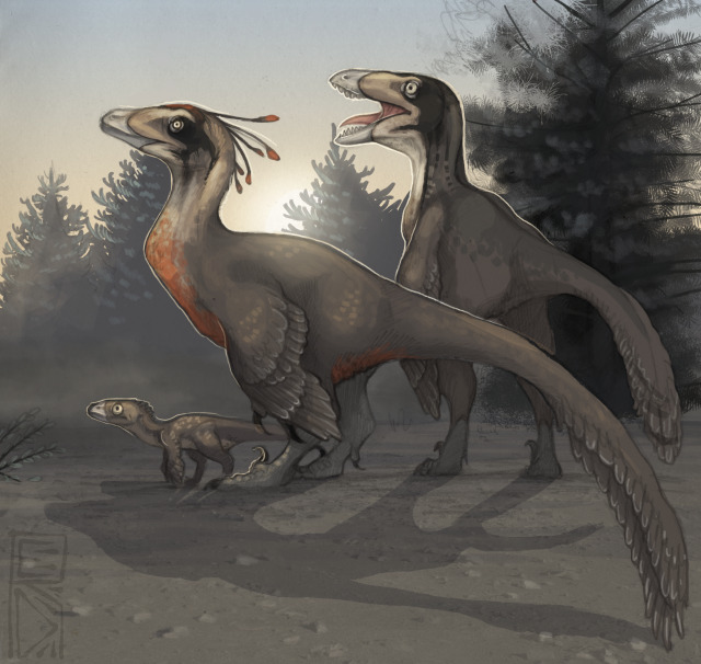 Deinonychus Family – Emily Willoughby Art