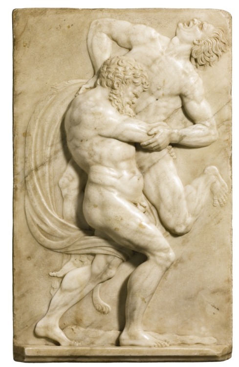 robert-hadley: Florence, Italy, 16th century RELIEF WITH HERCULES WRESTLING ANTAEUS Source: Sotheby&