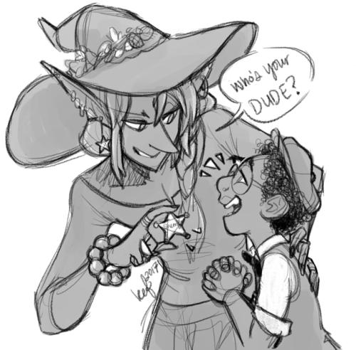 daughterofthestars:Taako being possessive of or proud of Angus is essential to my life. [image descr