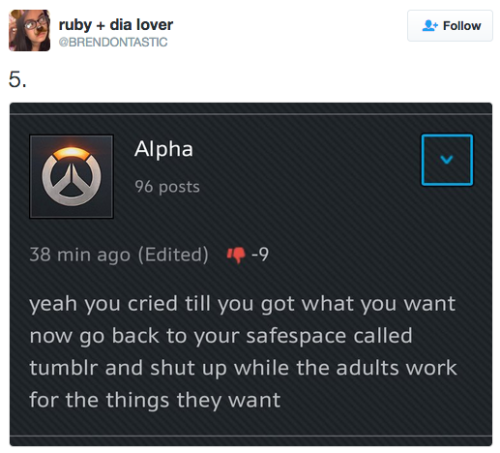 the-future-now:  The backlash to Tracer having a girlfriend proves we need more representationFor people who identify as LGBTQ, or who have friends and  family members who do, one queer character in a video game probably  doesn’t seem like a big deal.