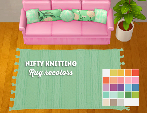 linacheries:[ts2] nifty knitting rug recolors I use this rug in literally all my houses &amp; ro