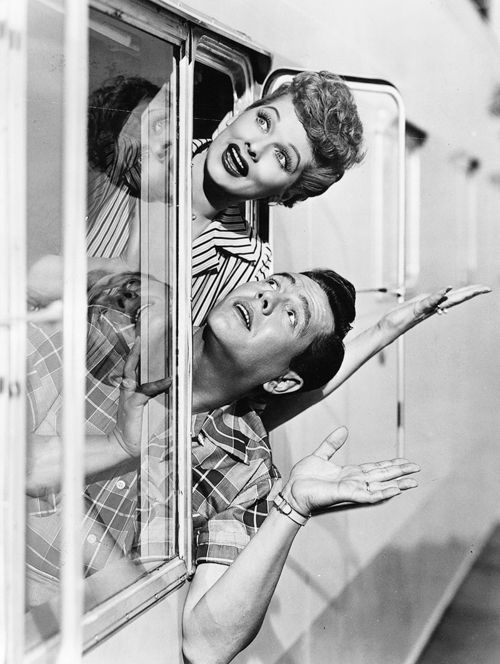 theniftyfifties:  Lucille Ball and Desi Arnaz, 1953.