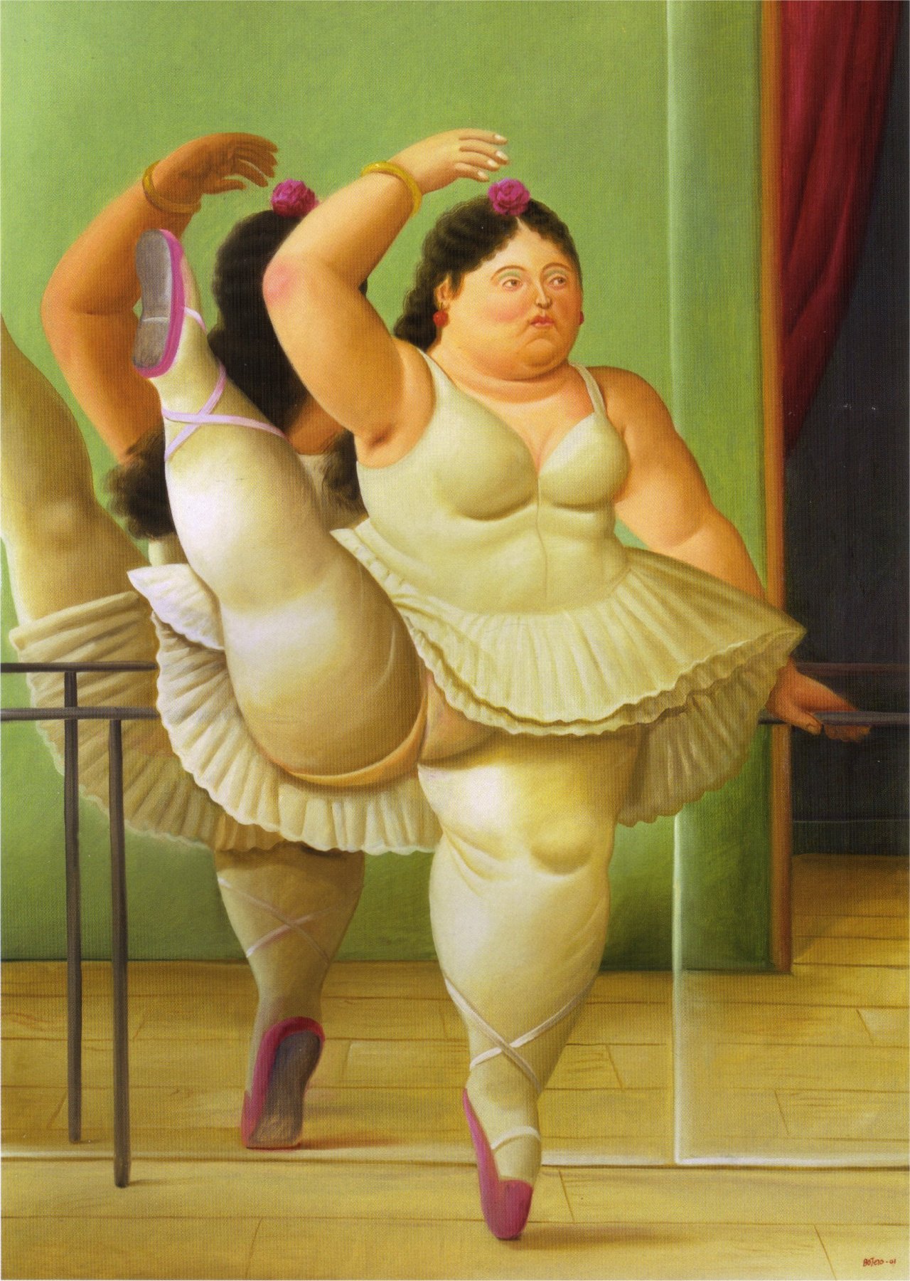 artmastered:  Fernando Botero, Dancer at the Bar, 2001, oil on canvas, [no dimensions],