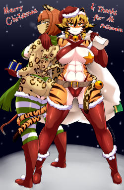 safurantora:  safurantora:  Merry Christmas and thank you all for the support! As a thanks Saffron and Sumac are stealing handing out some presents.  Last Years Christmas. Merry Christmas! Sorry got no Christmas Saf or Sum this year… 