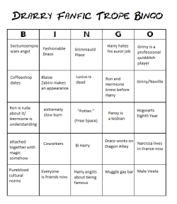 cubistemoji:  I couldn’t find a drarry fanfic trope bingo card so I made one you’re welcome