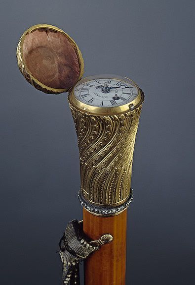 shewhoworshipscarlin:Cane with a clock, mid 1700s, United Kingdom.