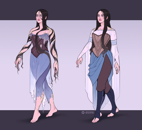 And a matchy matchy s2 Nimue concept - as the Lady of the Lake.Barefoot cause why not :)