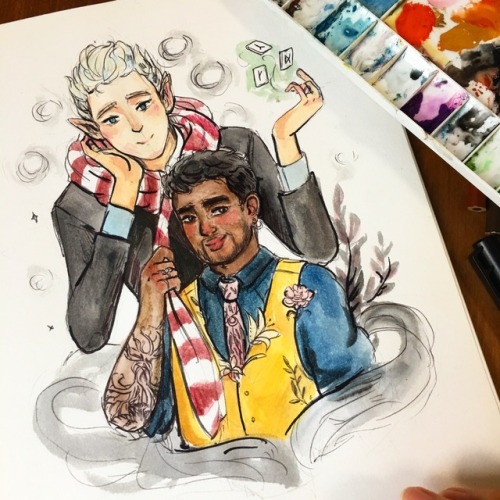 drawing-sherlock: Requested by anon-fashion husbands I’ve never tried watercolor like this and