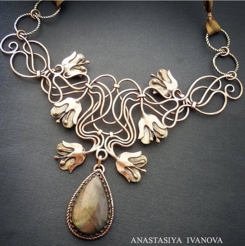 Handmade Copper and Wire wrap jewelry by Anastasiya Ivanova. (Etsy and instagram)