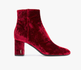 chandelyer:SAINT LAURENT babies 90 velvet booties