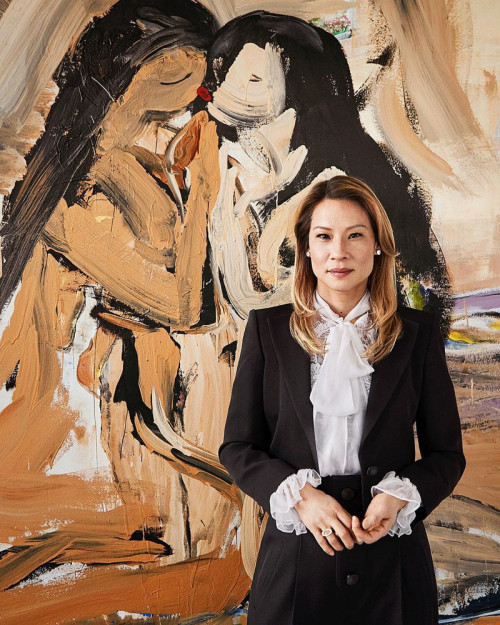 elementarystan: david_needleman  the extraordinary #LucyLiu photographed with her work in Jerse