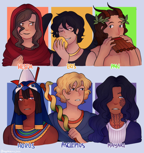 neoptelemus:six fanarts, but with gods. my fav one here is Horus, I also enjoyed drawing Eris’