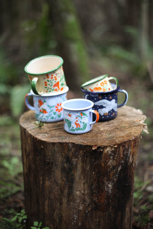 photo by @demetriaprovatas. Spring enamel mugs by Phoebe Wahl, available now!
