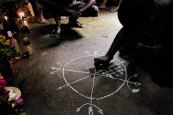 Barringtonsmiles:  Cuban Man And Palo Mayombe Practitioner Draws Patimpemba (Magical