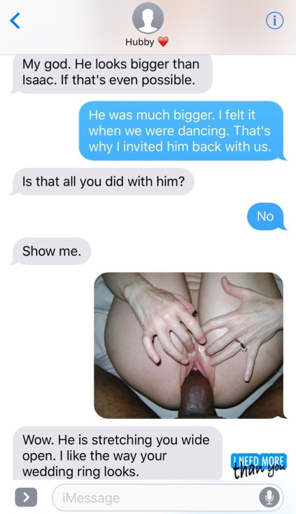 takemywifeandmakeheryours:  SO TELL ME ABOUT LAST NIGHT Part 3 of 4Hey, all you horny devils. We joined a free cam thingy. Get in touch with us here!via https://takemywifeandmakeheryours.tumblr.com