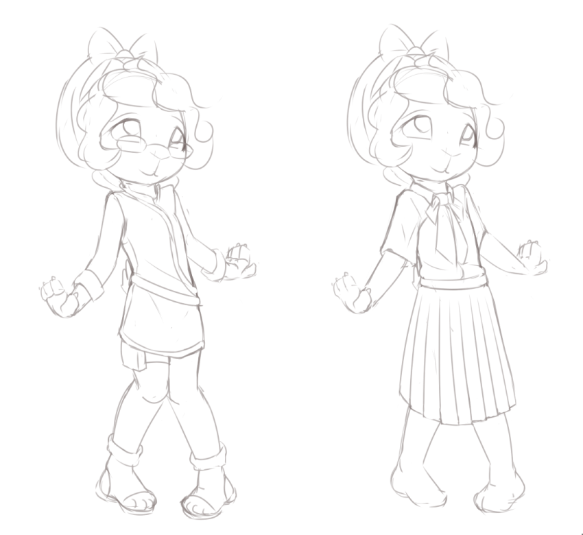 alasou: Started the day by drawing my bun in a feminine/cute pose so I thought: “I
