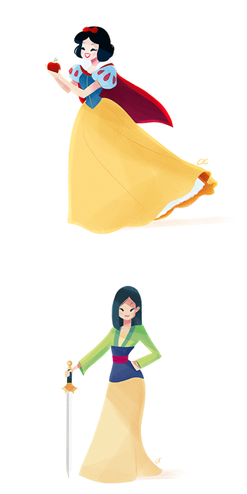 chachachabela:Hi! I want to show you a personal project :) Disney Princess.You can follow me on Instagram  :)BehanceThank You <3