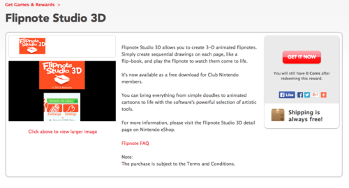 Flipnote Studio 3D is now available for Club Nintendo members