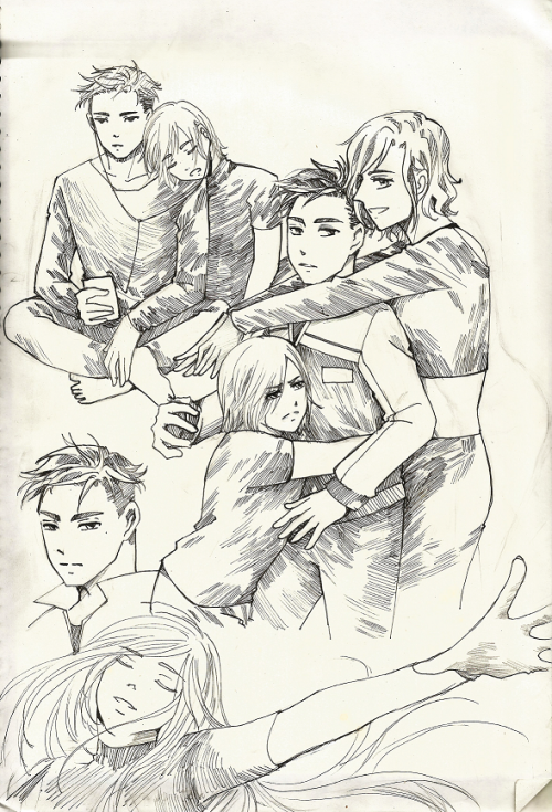 pitheorange:some artwork about OtaYurio~hahaha i’m really exciting about relationship between Mila/Otabek/Yurio