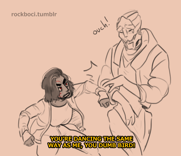 rockboci:  garrus: *literally does the same thing as shepard* garrus: haha look at
