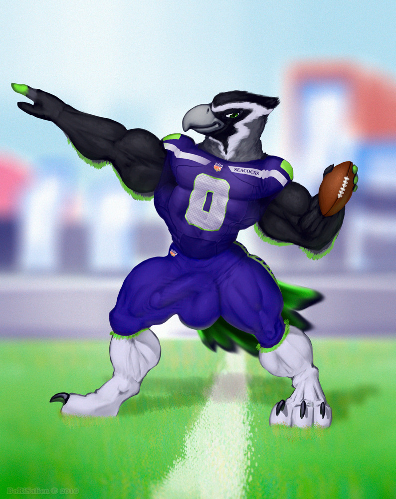 borisalien:  Time for a warm-up before the season hits!Seattle Seahawksâ€™ mascot