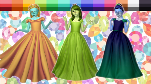 3 Girls’ Gowns by @sifix in Jewl Refined, Eos Iridescents &amp; Caterpillar RaveI swear I&