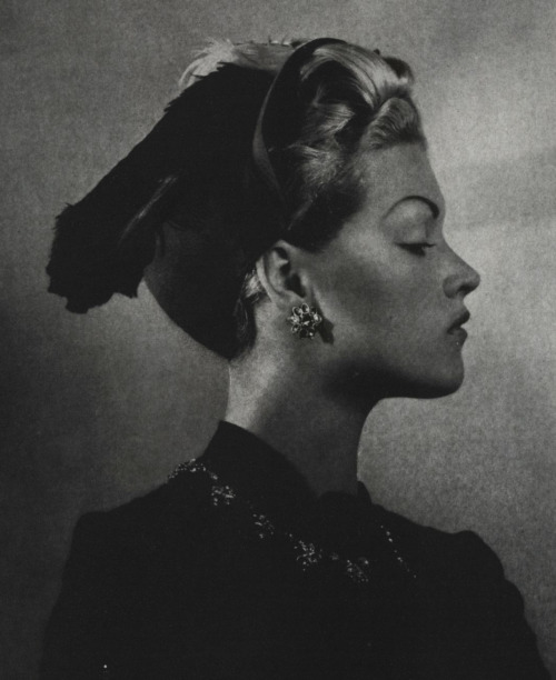 August, 1939: One of the new season’s hats by Parisian milliner Suzy, photographed for Vogue b