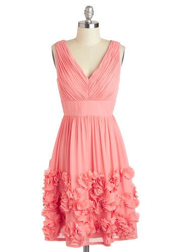 This blush pink “Prancing in Posies” Dress from Mod Cloth would make anyone look adorabl