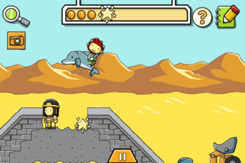 Only in scribblenauts can you ride a flying dolphin through the desert. :D