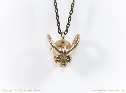 Bronze Faun skull pendant, available in my Etsy shop.