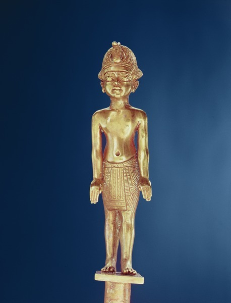 Figure of the king, from the Tomb of Tutankhamun,possibly from a standard carried by priests and off