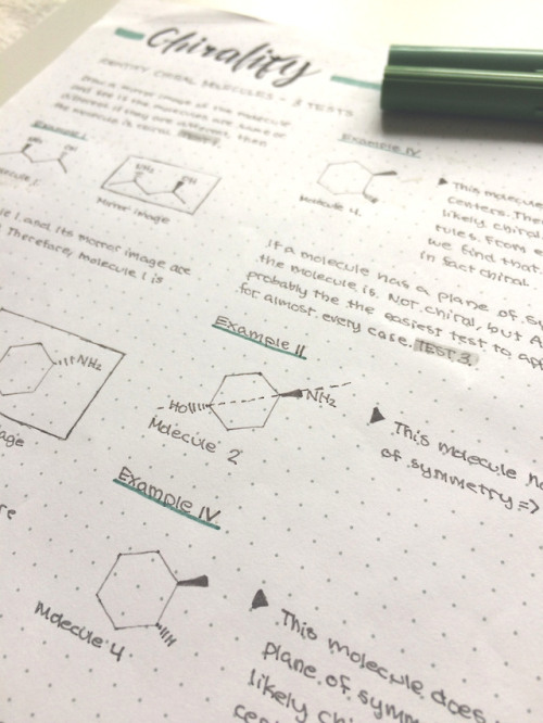 Orgo notes on chirality and methyl shift, two concepts that always confuse me. : )