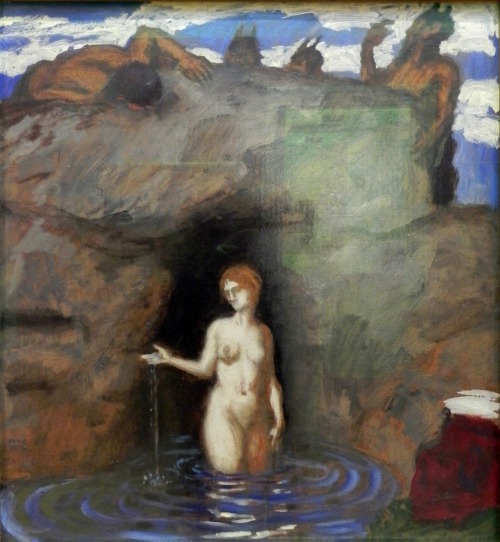 pansgrotto:THE NAIAD AND THE FAUNS, CIRCA 1911Art - by Franz Stuck