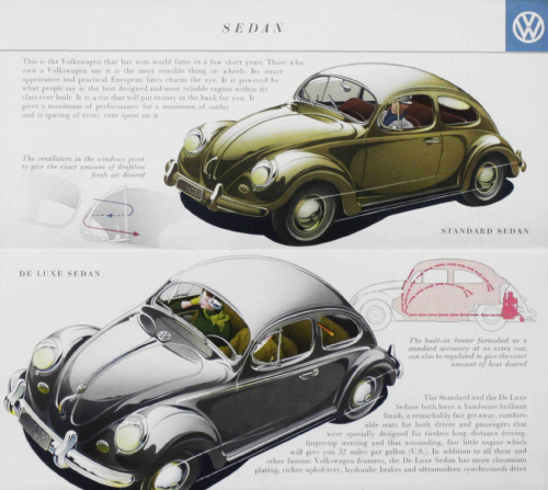 Meet the Volkswagen, trade brochure, 1953. Volkswagenwerk Wolfsburg, Germany. Illustration: Bernd Re