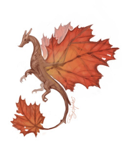emile8:huffflepunk:  cathysdoodles:  Maple leaf dragon is after your maple syrup.  Maple leaf dragon can have it all!  I love this design! 