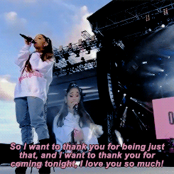 killiamkween: Ariana Grande took a moment between sets to talk to the crowd in Manchester