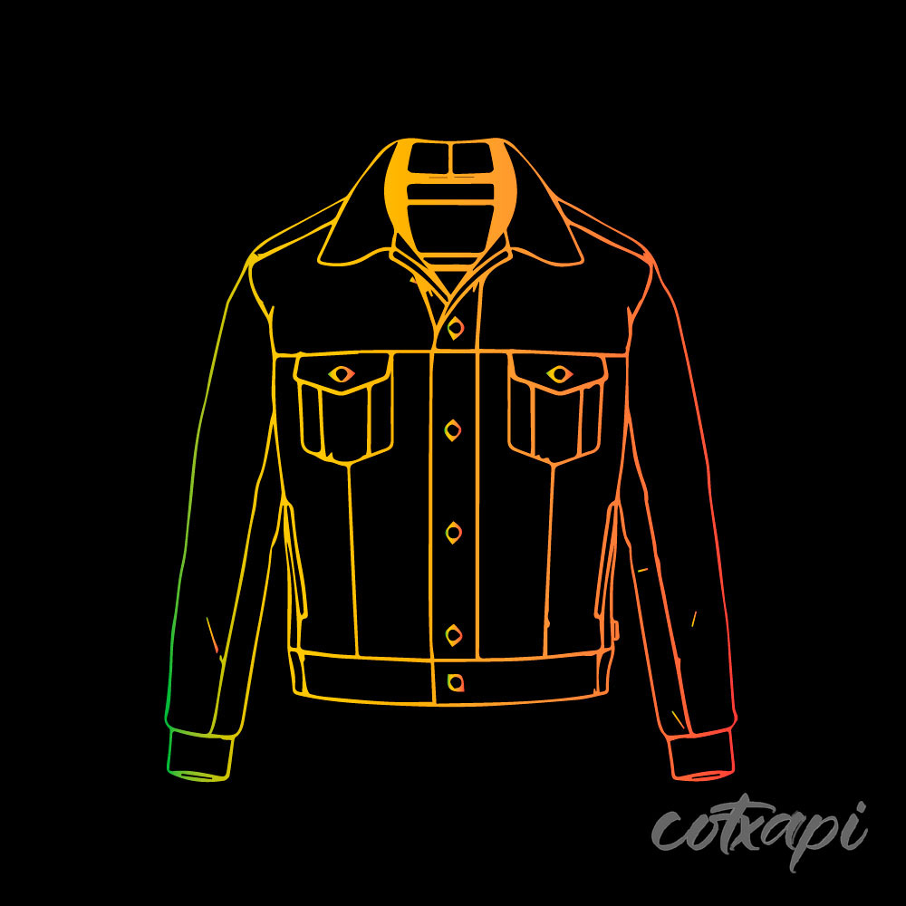 Jacket Hoodie Trench pullover jacket in vector art