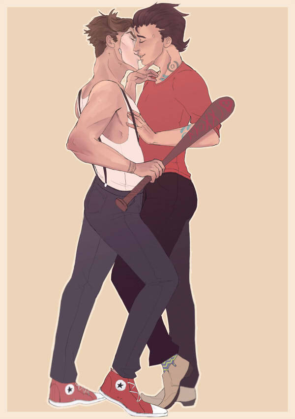 visnomer:Mafia AU that i was trying to jot down turned into a drawing and I’m???