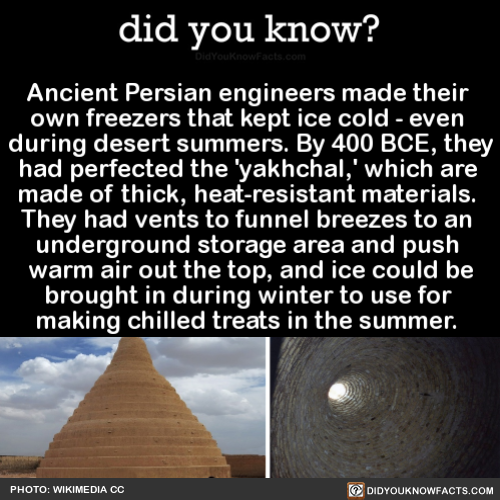 did-you-know: Ancient Persian engineers made their own freezers that kept ice cold - even during des