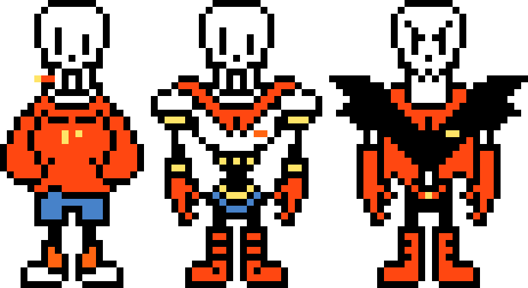 commandercello:  Papyrus, Papyrus, and Papyrus. On the left is @underswapped Papyrus,