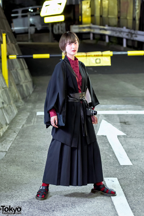 tokyo-fashion:19-year-old Japanese college student Nao on the street in Shibuya wearing a vintage ha